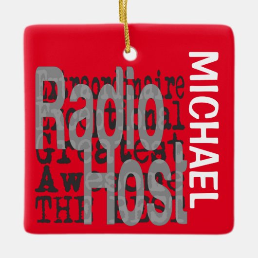 Radio Host Extraordinaire CUSTOM-keramisch sieraad Keramisch Ornament (Voorkant)