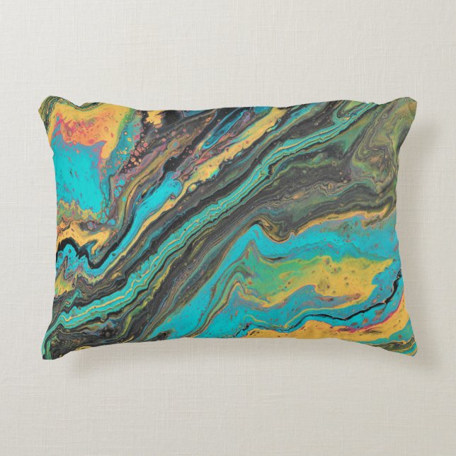Radio King 3 Turquoise Abstract accentkussen Accent Kussen (Voorkant)
