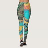 Radio King 3 Turquoise Abstracte Leggings (Achterkant)