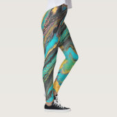 Radio King 3 Turquoise Abstracte Leggings (Rechts)