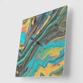 Radio King 3 Turquoise Geode Abstracte wandklok (Hoek)