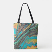 Radio King 3 Turquoise Geode Acryl Abstract Tas (Achterkant)