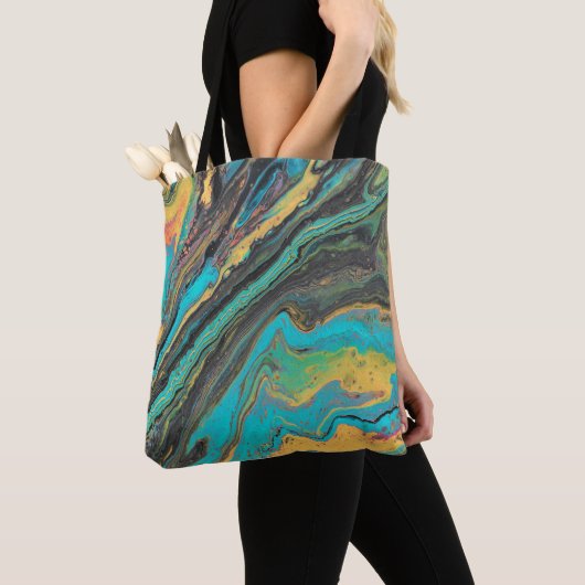 Radio King 3 Turquoise Geode Acryl Abstract Tas (Dichtbij)