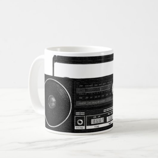  radio-Mok (zwart) Koffiemok (Voorkant links)