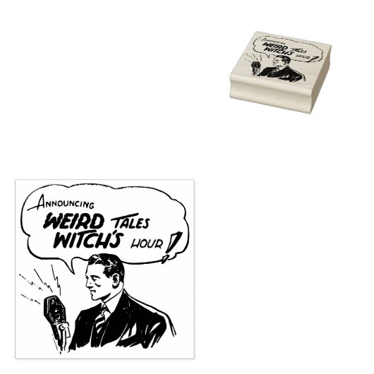 Radio omroeper retro rubberstempel (Gestempeld)