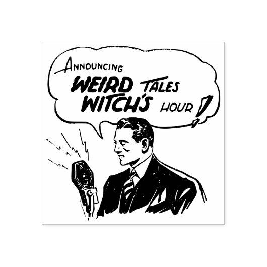 Radio omroeper retro rubberstempel (Afrduk)