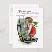 Radio Omroeper voor KERSTMIS van de Post Feestdagenkaart (Voorkant / Achterkant)