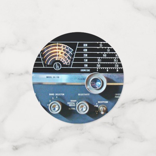  radio-ontvanger met korte golven confetti (Kleine voorkant)