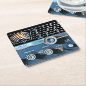  radio-ontvanger met korte golven kartonnen onderzetters (Schuin)