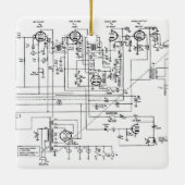 radio-ontvanger met korte golven keramisch ornament (Achterkant)