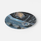  radio-ontvanger met korte golven papieren bordje (Gekanteld)