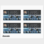 radio-ontvanger met korte golven rechthoekige sticker (Vel)