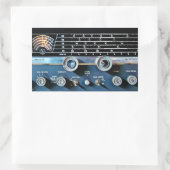 radio-ontvanger met korte golven rechthoekige sticker (Tas)