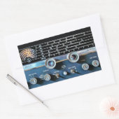 radio-ontvanger met korte golven rechthoekige sticker (Envelop)