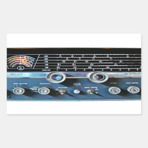 radio-ontvanger met korte golven rechthoekige sticker