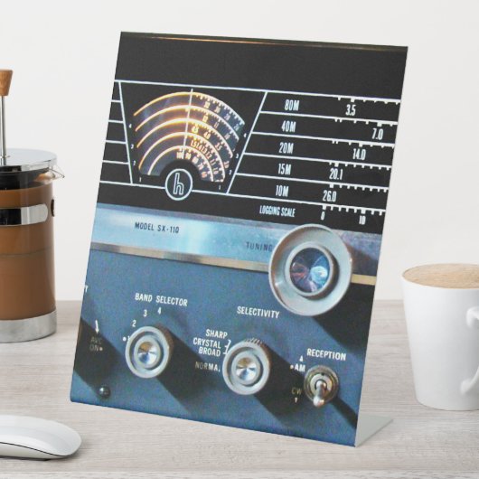  radio-ontvanger met korte golven reclamebord met voetstuk (Insitu)