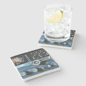  radio-ontvanger met korte golven stenen onderzetter (Zijkant)