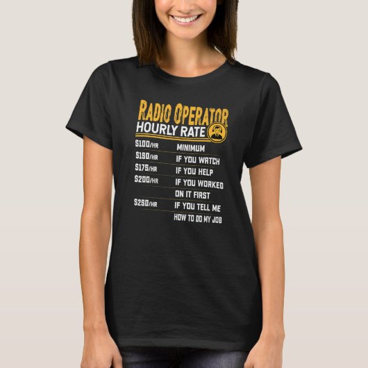 Radio-operator met uurtarief t-shirt (Voorkant)