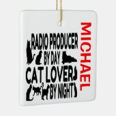 Radio Producent houdt van Kats CUSTOM Keramisch Ornament (Rechts)