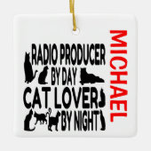Radio Producent houdt van Kats CUSTOM Keramisch Ornament (Voorkant)