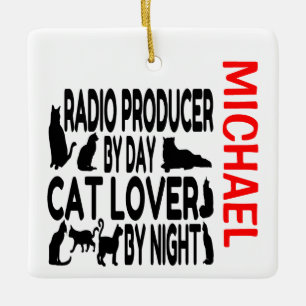 Radio Producent houdt van Kats CUSTOM Keramisch Ornament
