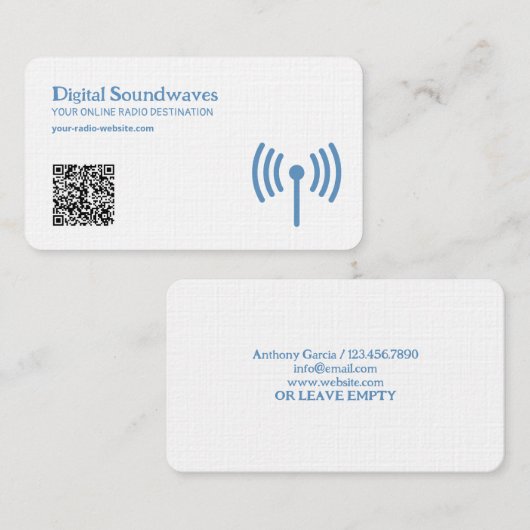 Radio QR-code Visitekaartje (Voorkant / Achterkant)