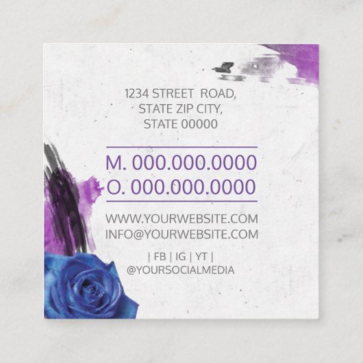 Radio-/radiohost/podcast/Singer Vierkante Visitekaartje (Achterkant)