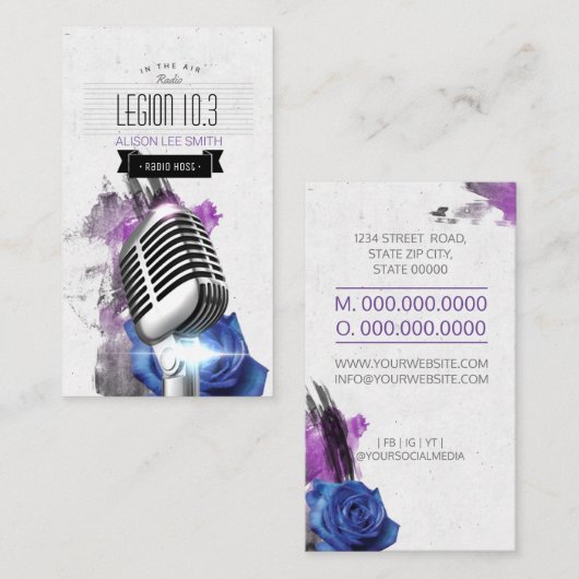 Radio-/radiohost/podcast/Singer Visitekaartje (Voorkant / Achterkant)