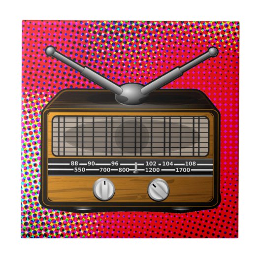  Radio Retro Pop Art Tegeltje (Voorkant)
