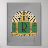 Radio Retrofuture Arte Deco Logo Poster (Voorkant)