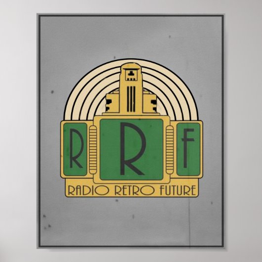 Radio Retrofuture Arte Deco Logo Poster (Voorkant)