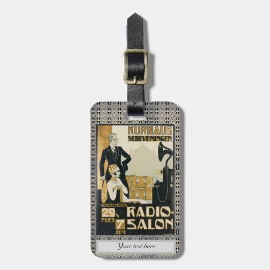  radio Salon  1920 Nederland Bagagelabel (Voorkant verticaal)