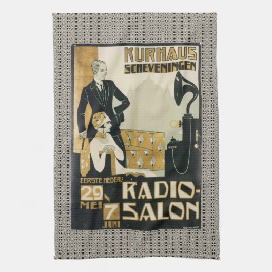  radio Salon 1920 Nederland Theedoek (Verticaal)