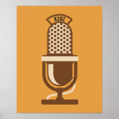 Radio Station Microphone Logo met naam Poster (Voorkant)