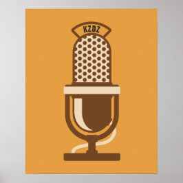 Radio Station Microphone Logo met naam Poster
