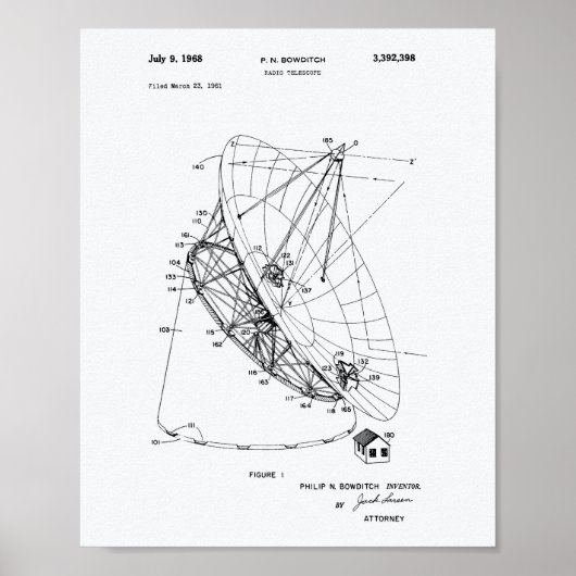 Radio Telescope 1968 Whitepaper over octrooien Poster (Voorkant)