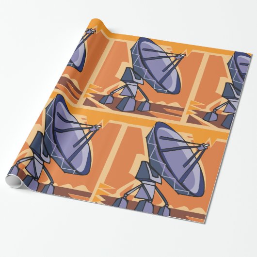 Radio Telescope BuitRuimtewetenschap Cadeaupapier (Uitgerold)