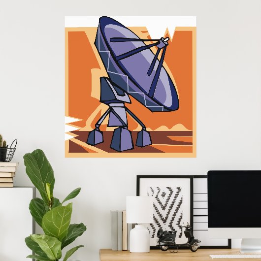 Radio Telescope BuitRuimtewetenschap Poster (Thuiskantoor)