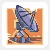 Radio Telescope BuitRuimtewetenschap Vierkante Sticker (Voorkant)