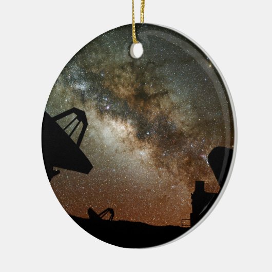 Radio Telescopes en Melkweg Keramisch Ornament (Links)