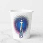 Radio Tower Grafisch Papieren Bekers (Voorkant)
