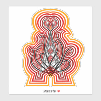 Radio Tower Graphic Ripples Sticker