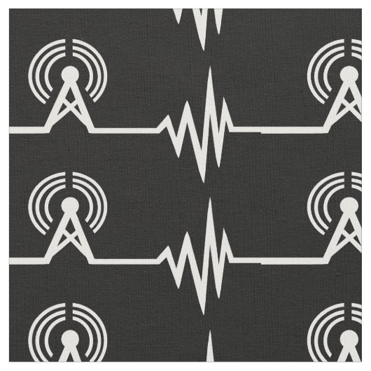 Radio Transmitter Frequency Wave Lines Fabric Stof (Close Up)