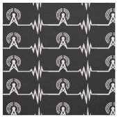 Radio Transmitter Frequency Wave Lines Fabric Stof (Swatch)