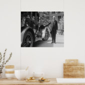 Radio uitgerust met Antiek auto, 1920s Poster (Keuken)