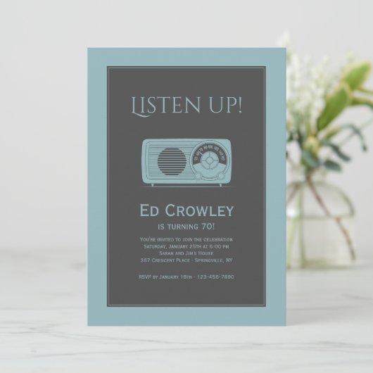 radio-uitnodiging kaart (Staand voorkant)