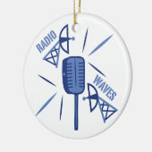 Radio Waves Keramisch Ornament (Links)
