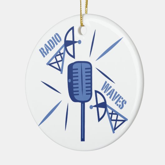 Radio Waves Keramisch Ornament (Links)