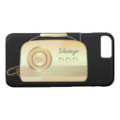 radio zwart en crème Case-Mate iPhone case (Achterkant (Horizontaal))