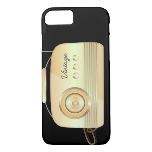radio zwart en crème Case-Mate iPhone case (Achterkant)